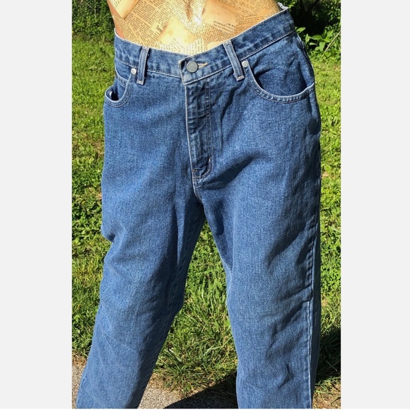 VTG 90s New York & Co High Rise Tapered Leg Distressed Denim Mom Jeans~8~EUC - Picture 5 of 8